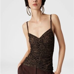Missoni Zig zag tulle tank top with gathering